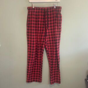 Stafford Men Plaid Sleepwear Pajama‎ Drawstring Loungewear Sleep Pants Red Large
